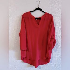 Women’s Pink Blouse - 2X V Neck